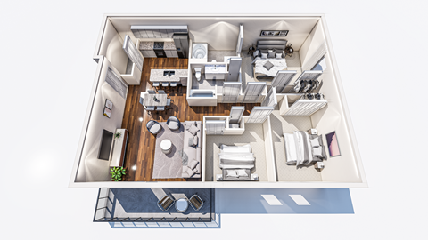 3x2 floor plan  at Lakeshore Pointe Apartment Homes, Brandon, 39047